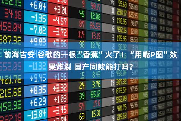 前海吉安 谷歌的一根“香蕉”火了！“用嘴P图”效果炸裂 国产同款能打吗？