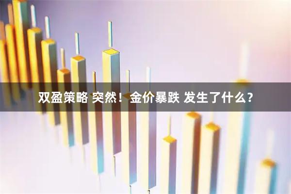 双盈策略 突然！金价暴跌 发生了什么？
