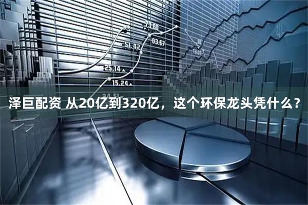 泽巨配资 从20亿到320亿，这个环保龙头凭什么？