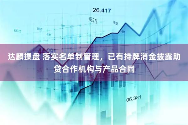 达麟操盘 落实名单制管理，已有持牌消金披露助贷合作机构与产品合同