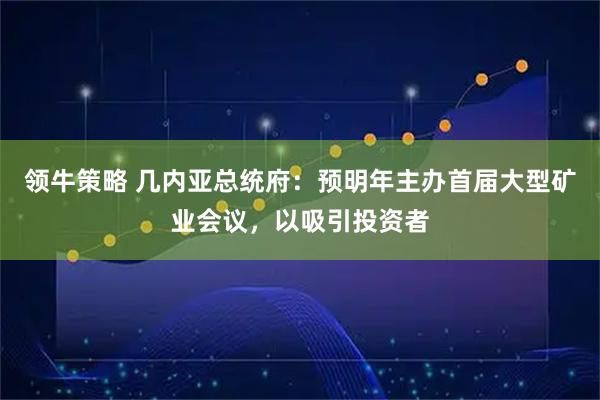 领牛策略 几内亚总统府：预明年主办首届大型矿业会议，以吸引投资者
